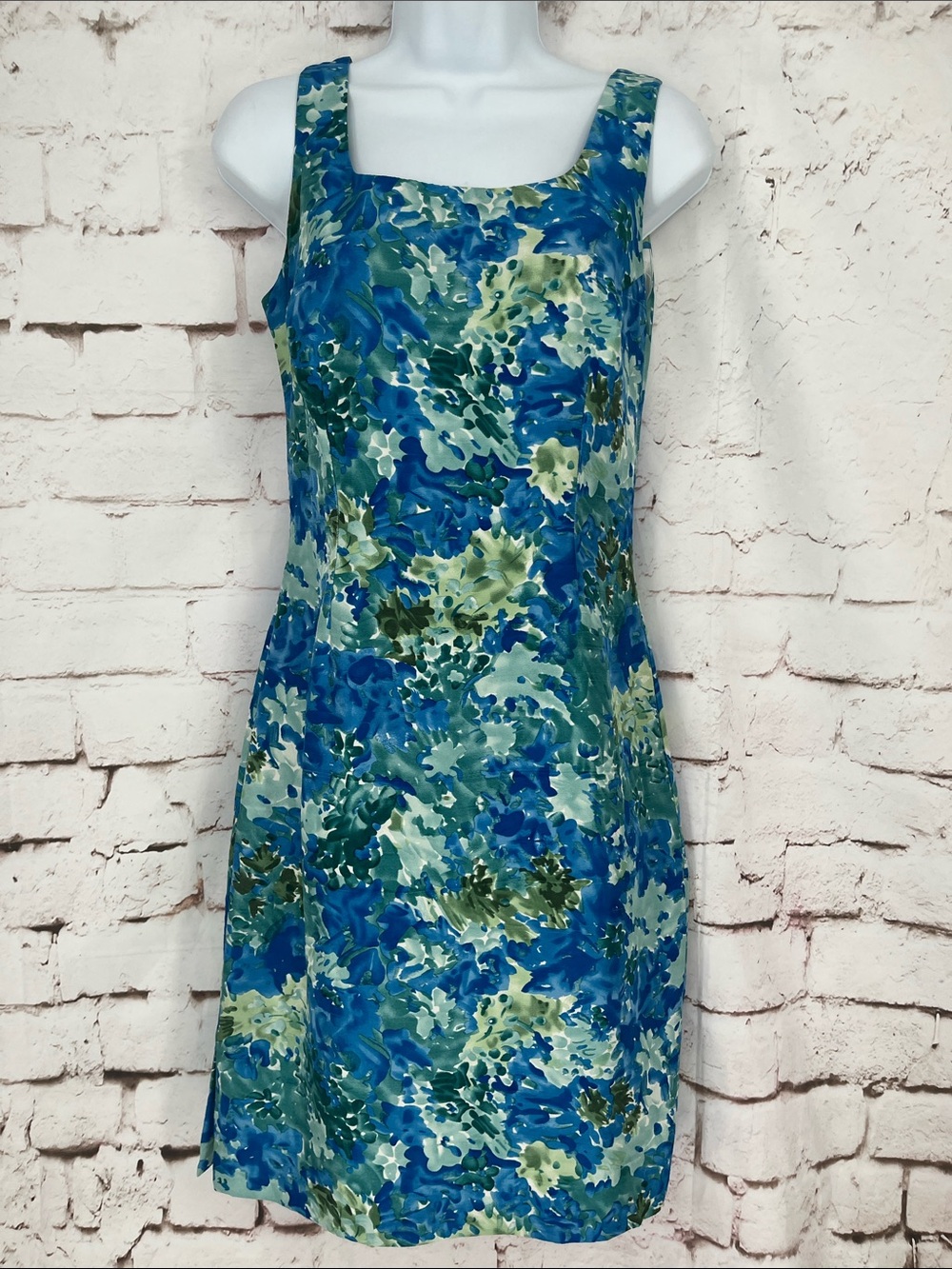 ✨VTG 90s✨ Barry Bricken Watercolor Floral Silk Sheath, Size 4
